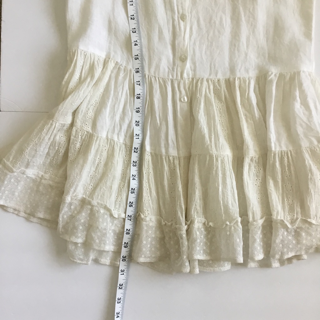 Passementrie Women’s Blouse Cream Lagenlook Size Xs — image 7 of 8